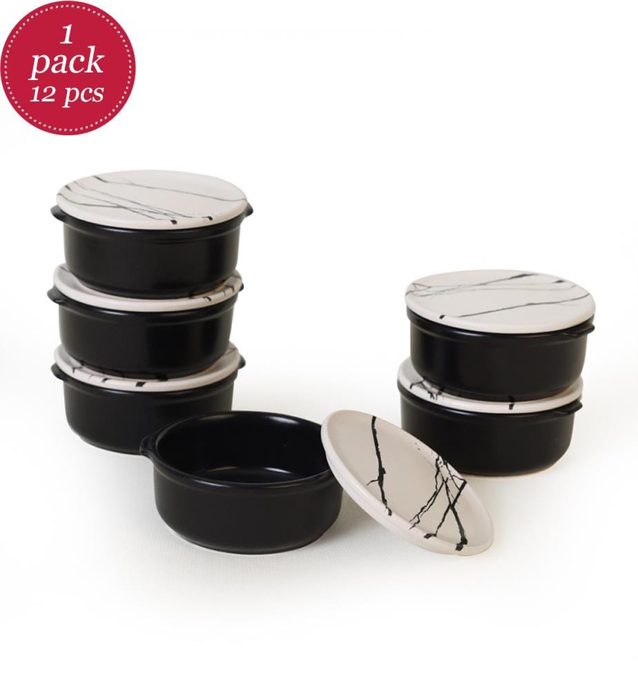 Aufbewahrungsbox-Set (12-teilig) – Schwarz Weiss