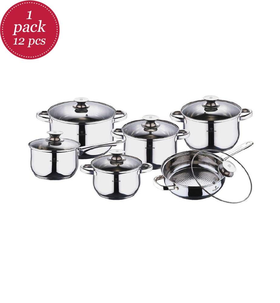 12-teiliges Topfset Edelstahl Gourmet Line Shiny