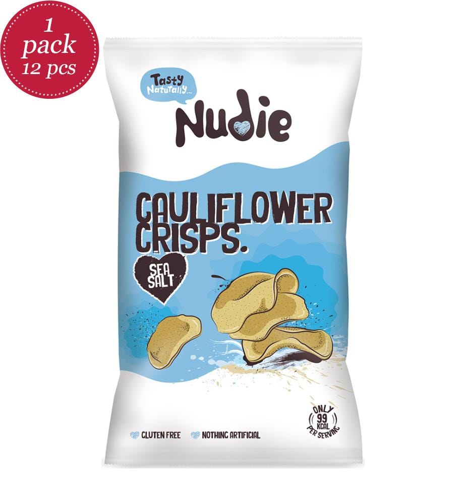 12x Nudie Caulifower Crisps Sea Salt - 80g