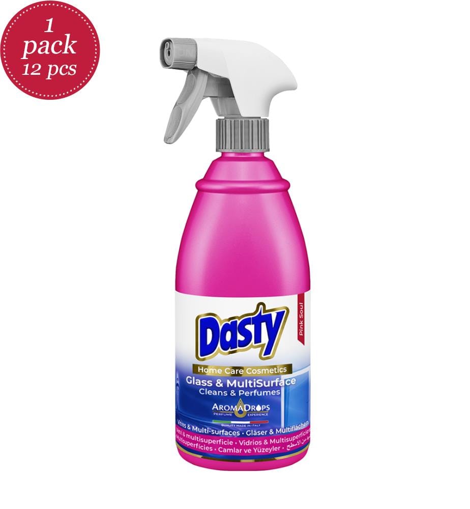 12 x Detergente per vetri e superfici rosa Dasty - 700 ml