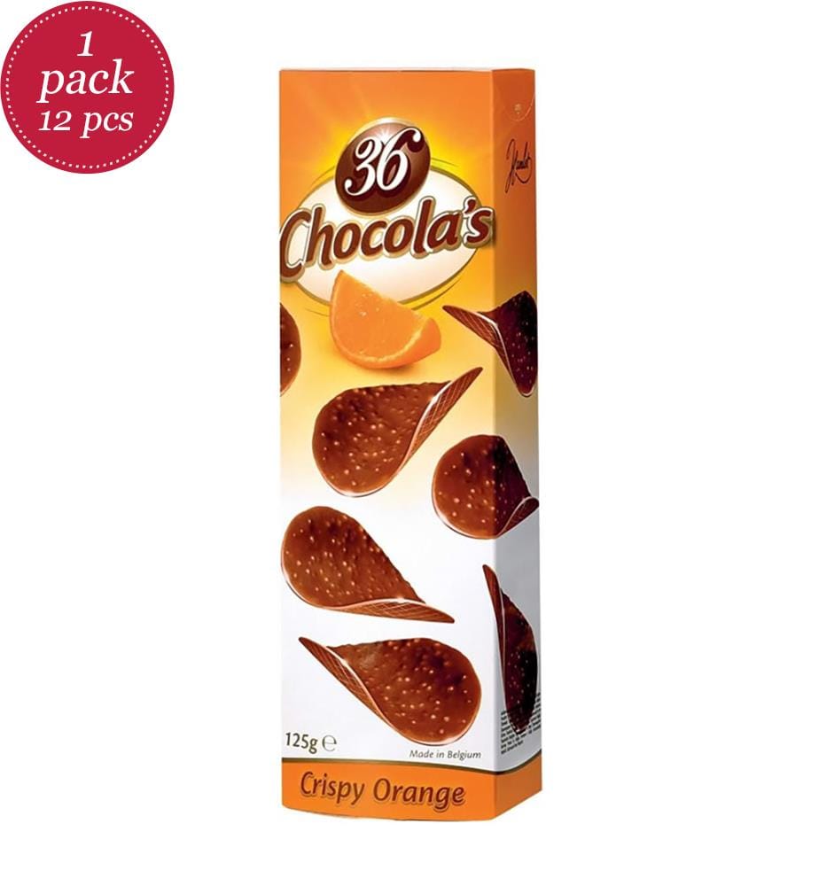 Pack of 12 Chocola's 36 Crispy orange - 125g