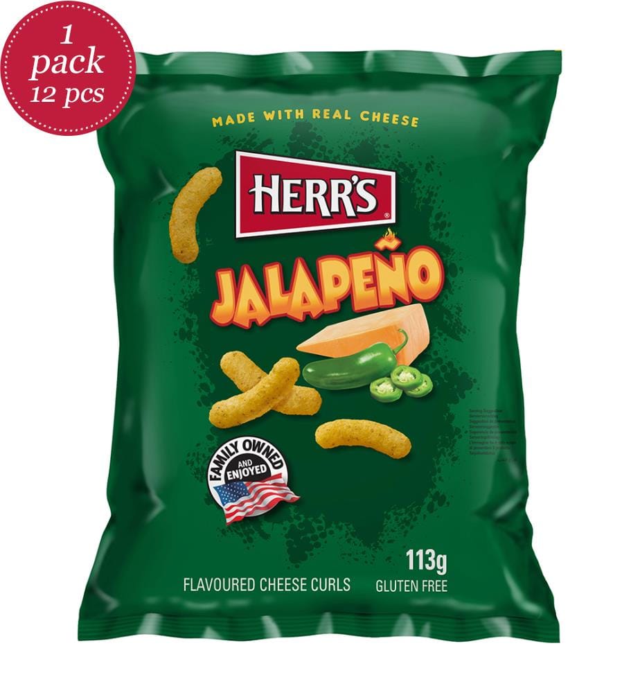 Pack of 12 Herr's Jalapeno Cheese Balls - 113g