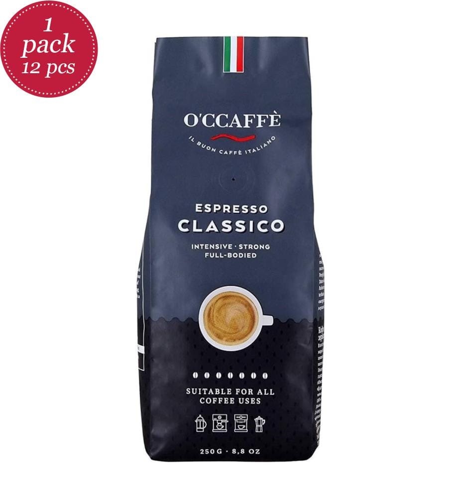 Pack of 12 O'Caffè Gran Caffé Espresso classico Bohnen - 250g