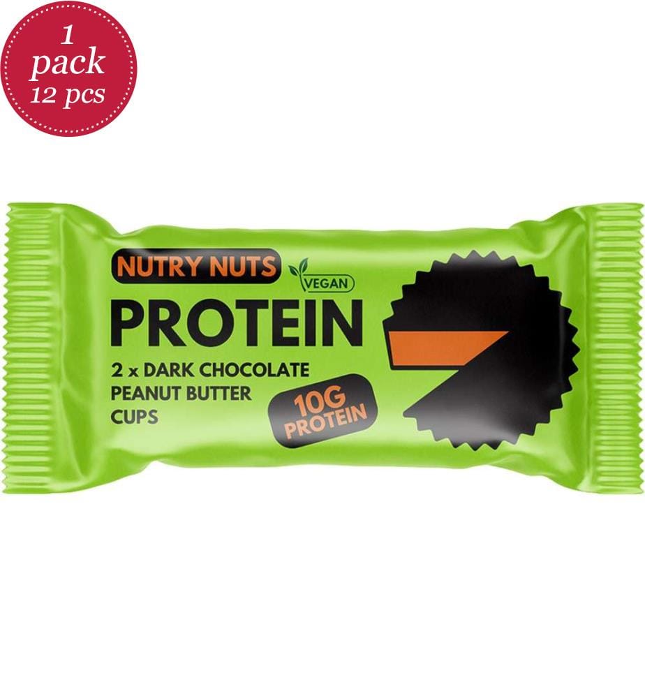 12x Nutry Nuts Dark Chocolate Peanut Butter Cups - 2x21g