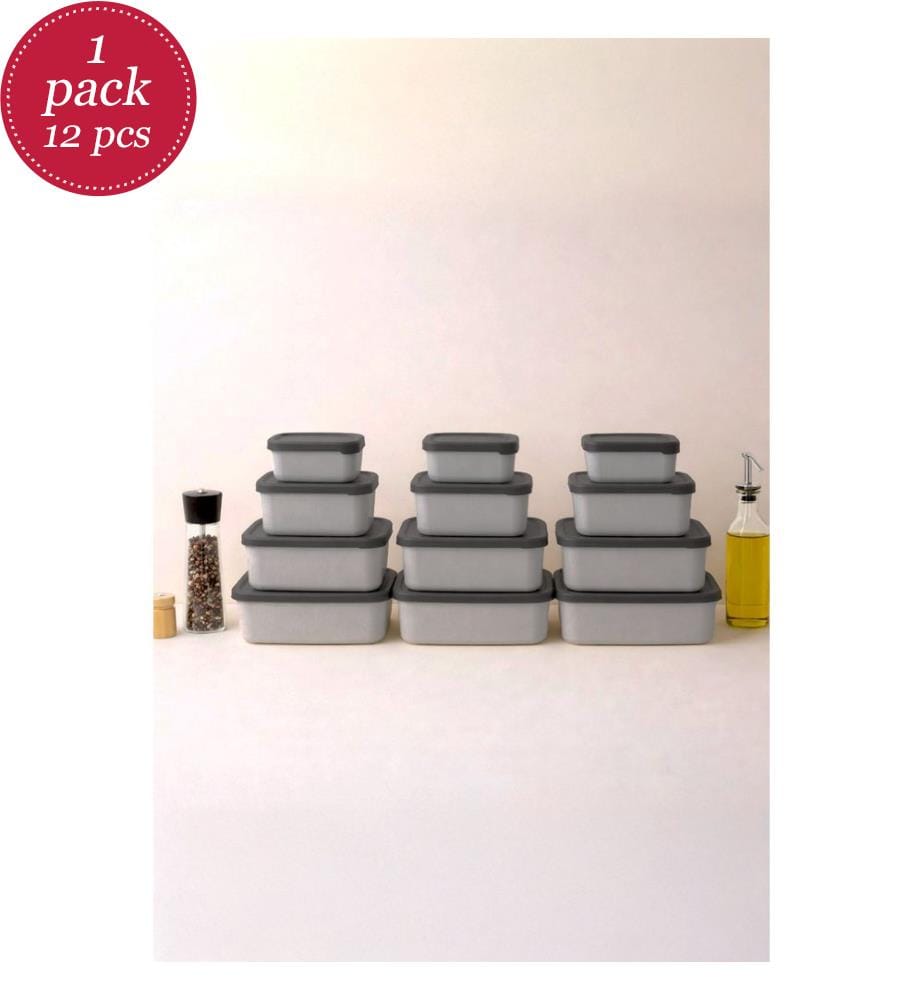 Aufbewahrungsbox-Set (12-teilig) – Grau
