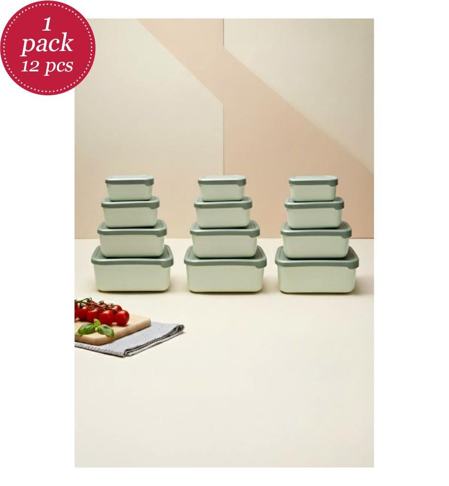 Lot de boîtes de rangement (12 pièces) - Vert