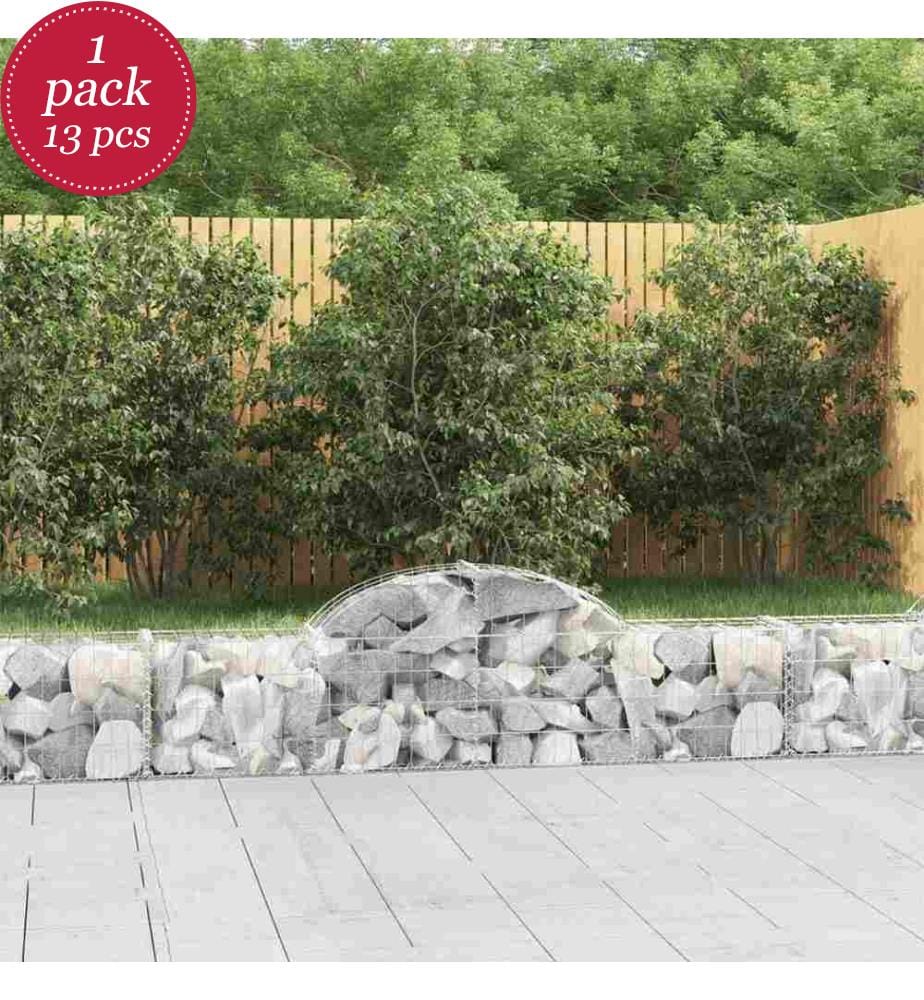 Gabionen mit Hochbogen 13 Stk. 200x30x40/60 cm Verzinktes Eisen