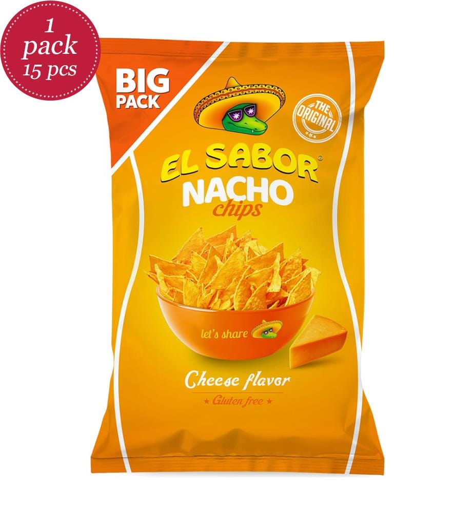 Lot de 15 EL Sabor Nacho Chips Cheese, sans gluten - 180g