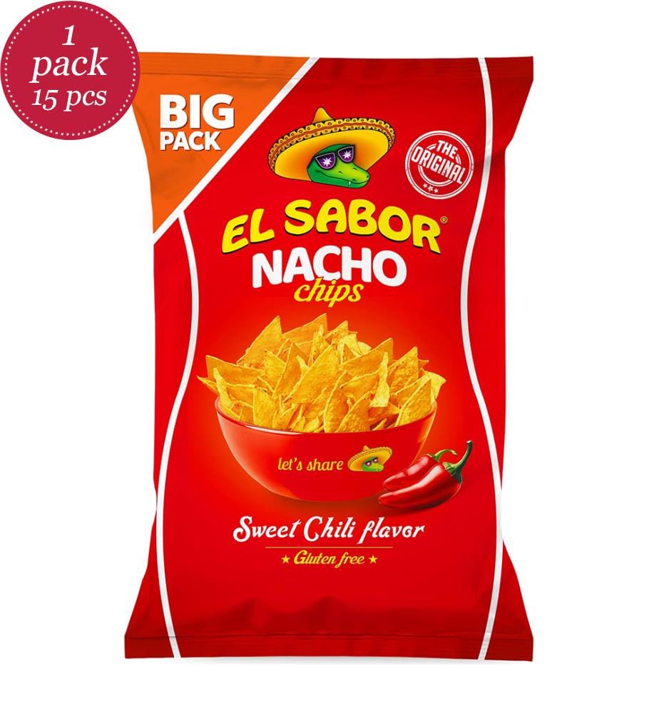 Lot de 15 EL Sabor Nacho Chips Sweet Chili, sans gluten - 180g - NEU