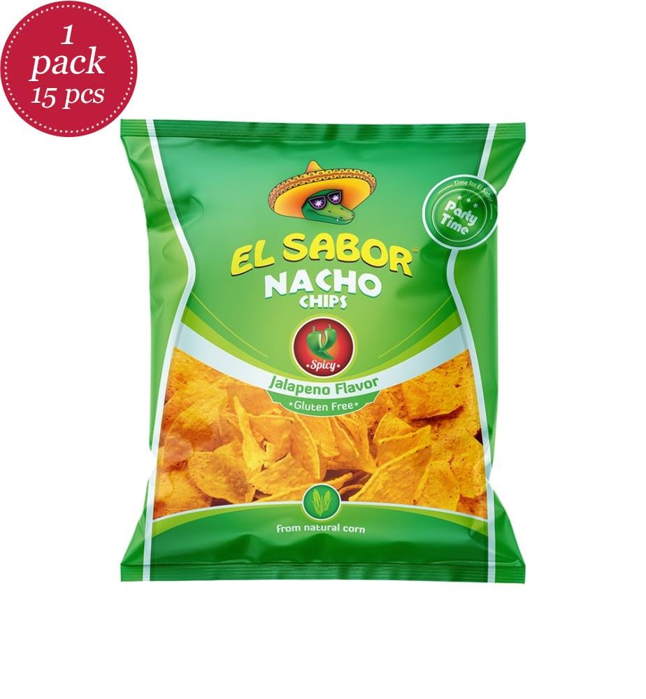 15 x Chips Nachos EL Sabor Jalapeño, sans gluten - 180g