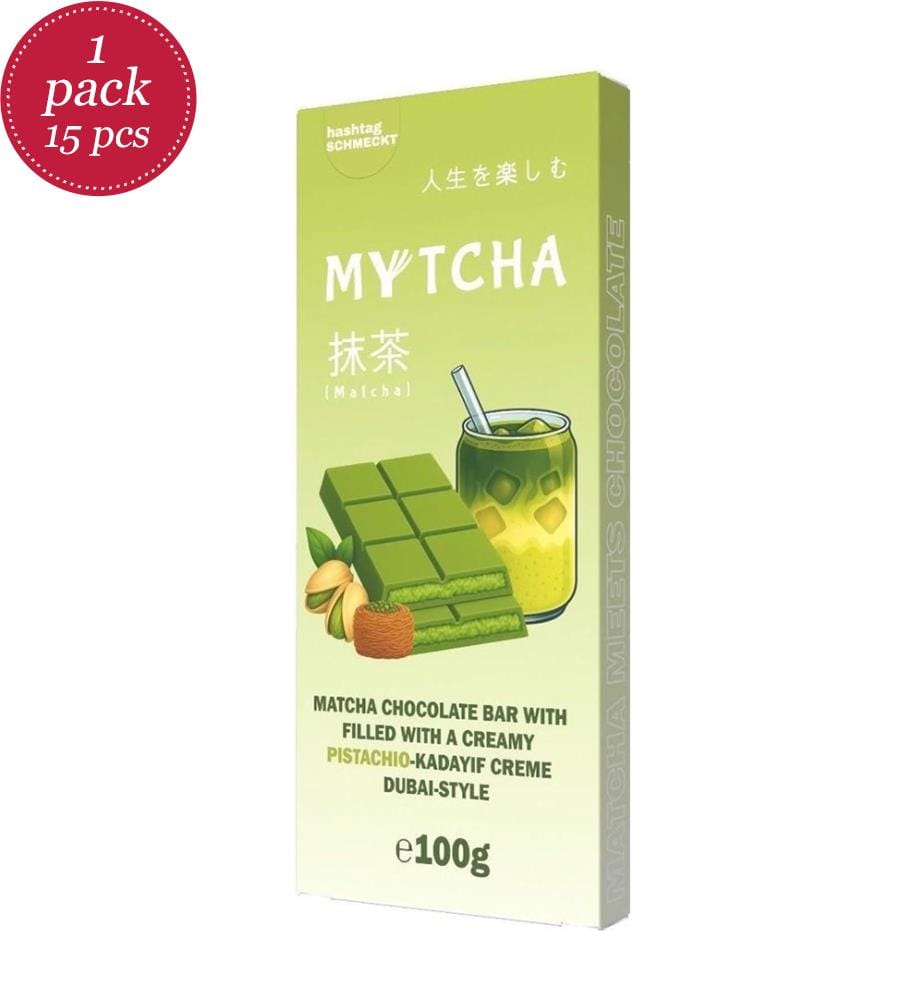 Lot de 15 Mytcha Matcha-Schokolade Dubai-Style - 100g
