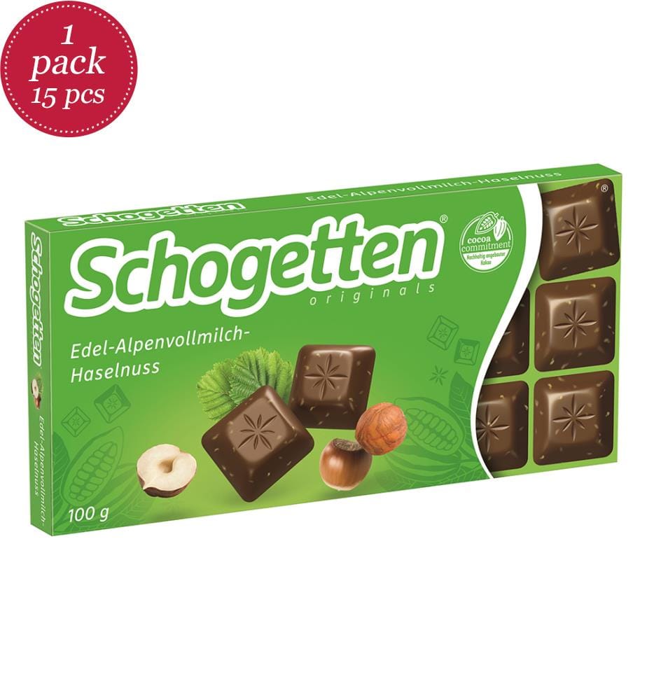 15 x Chocolat Lait & Noisette Schogetten - 100g