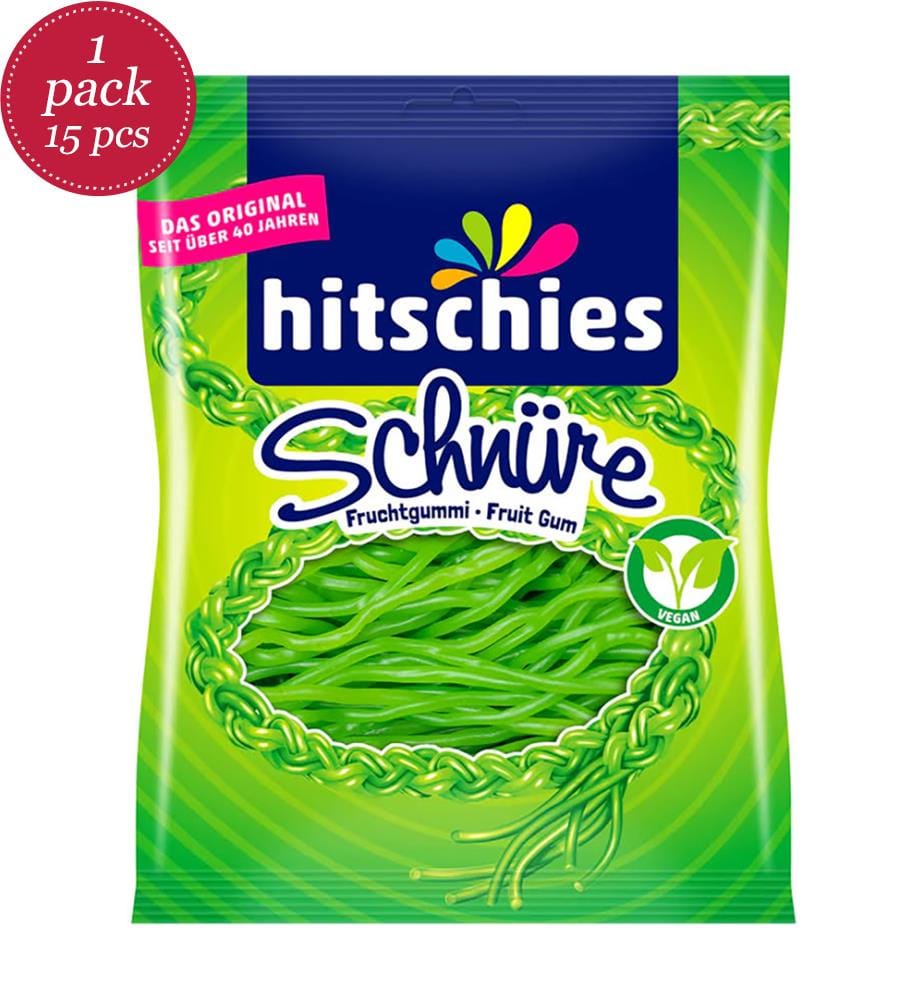 Lot von 15 Hitschies Apfel-Schnüre Beutel - 125g