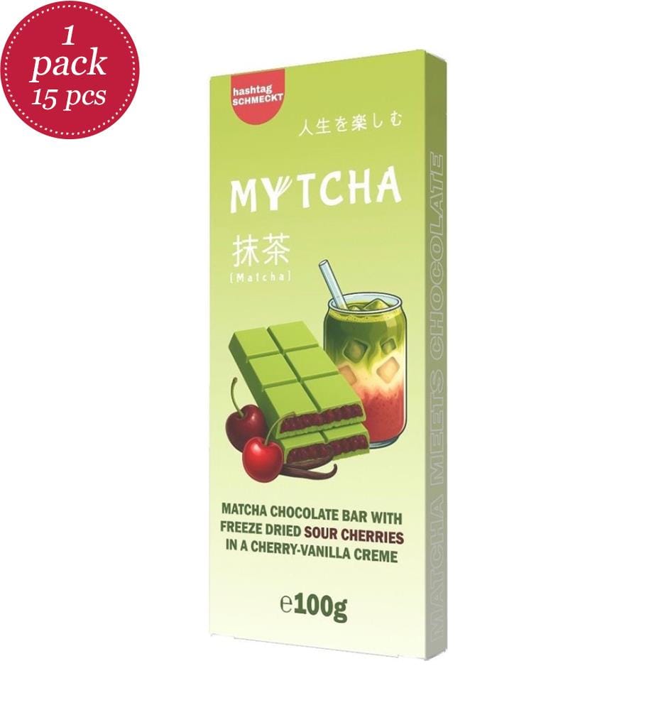 15x Mytcha Matcha-Schokolade Cherry-Vanilla - 100g