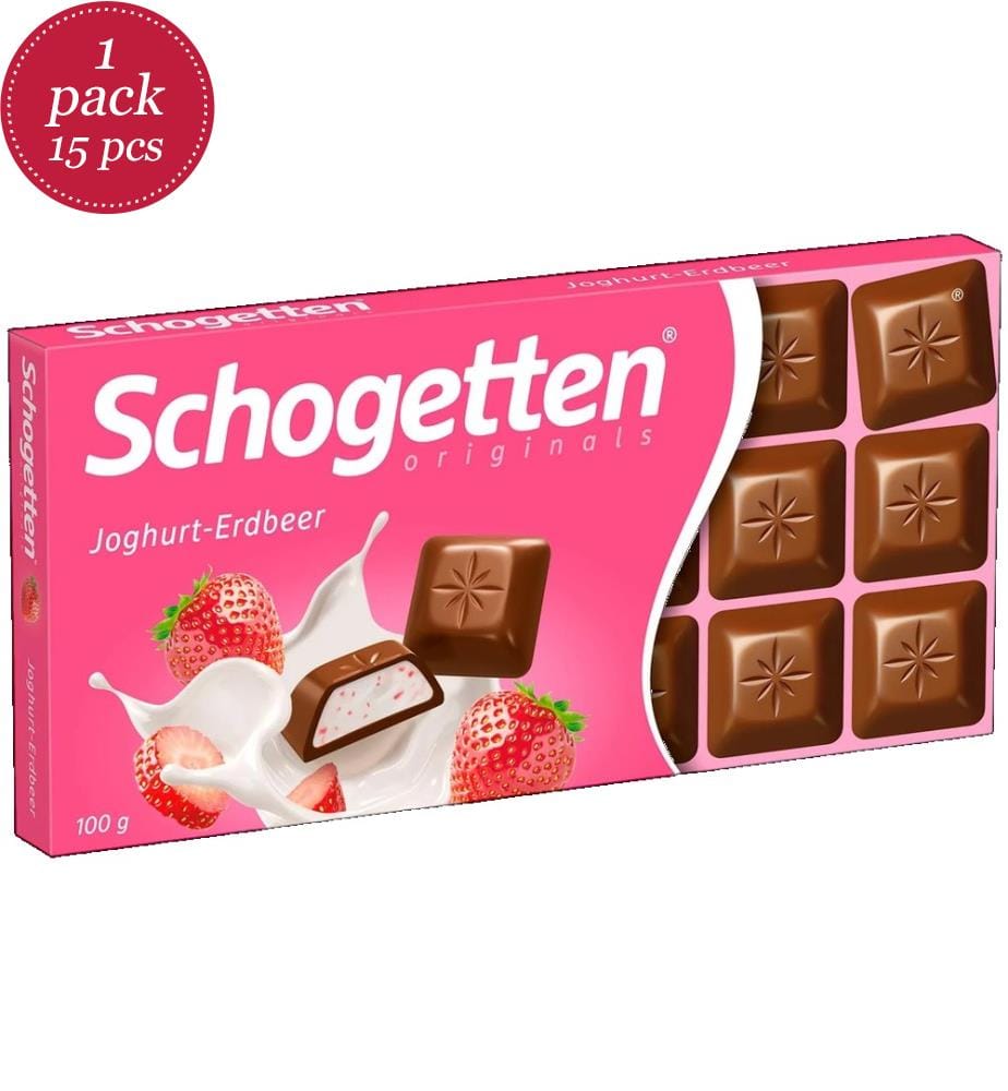 15 x Chocolat Schogetten Yaourt-Fraise - 100g