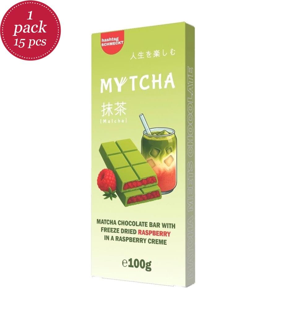 15x Mytcha Matcha-Schokolade Raspberry - 100g