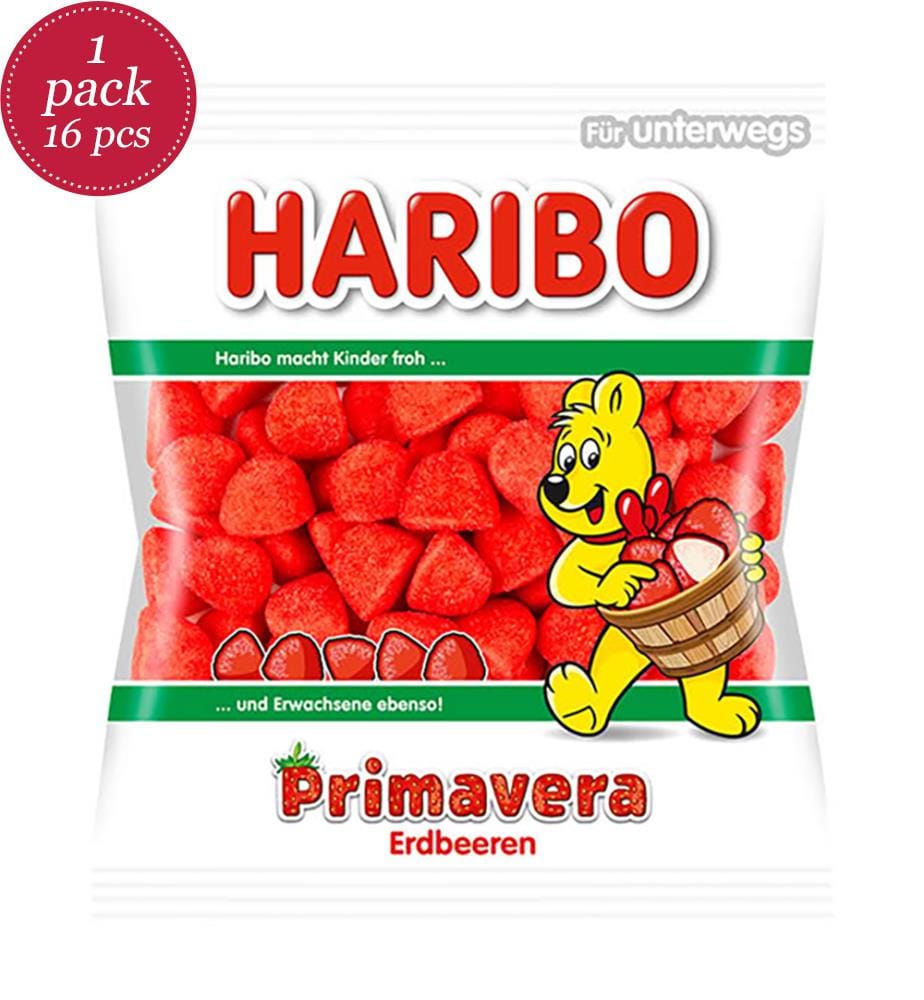 Los von 16 Haribo Erdbeeren Primavera Beutel - 100g