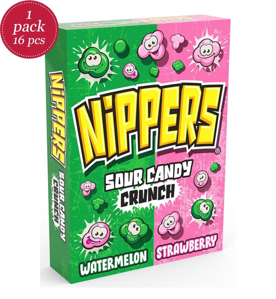 16x ZED Nippers Sour Candy Crunch Watermelon/Strawberry - 50g - NEU