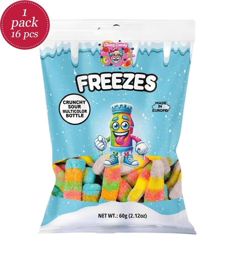 16 x Flaschenbonbons Mehrfarbig Freezes - 60g