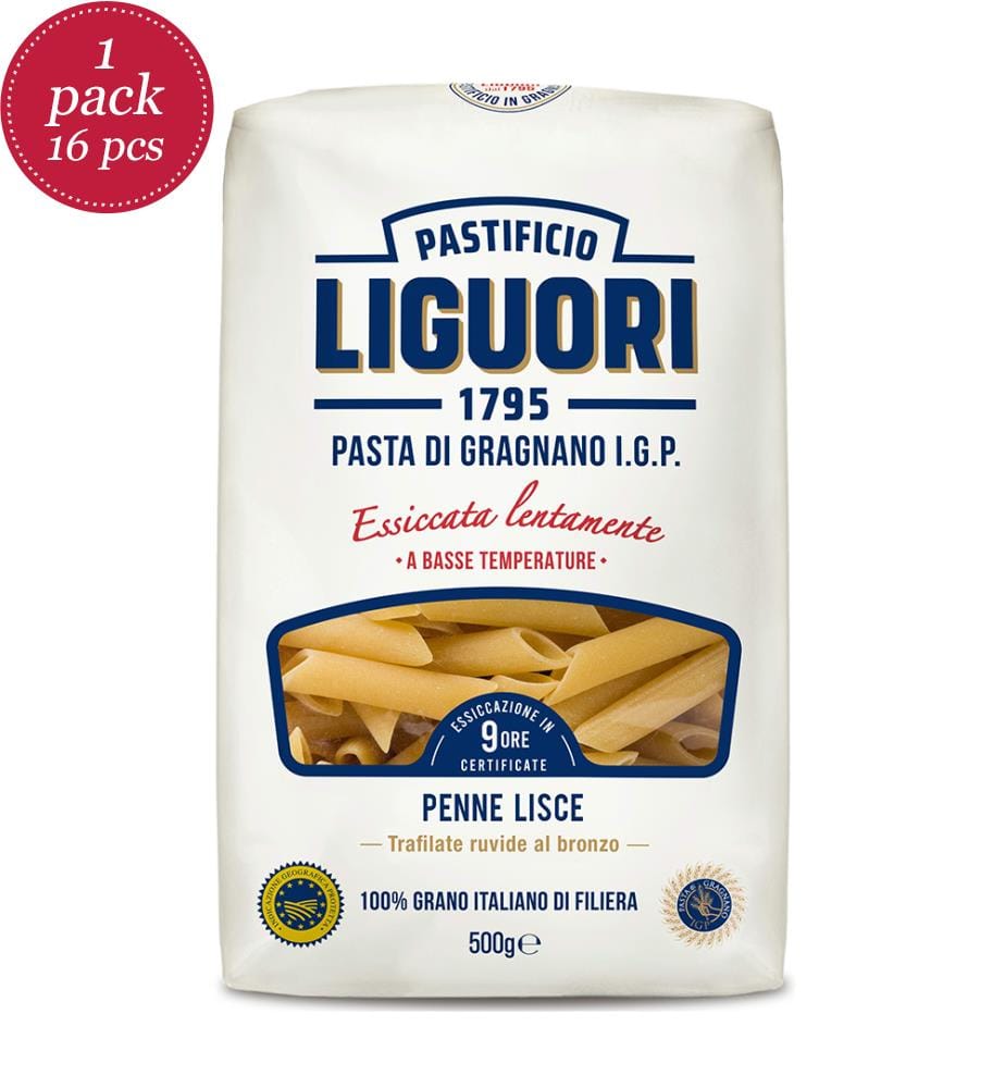 Lotto di 16 Penne lisce Liguori - 500g