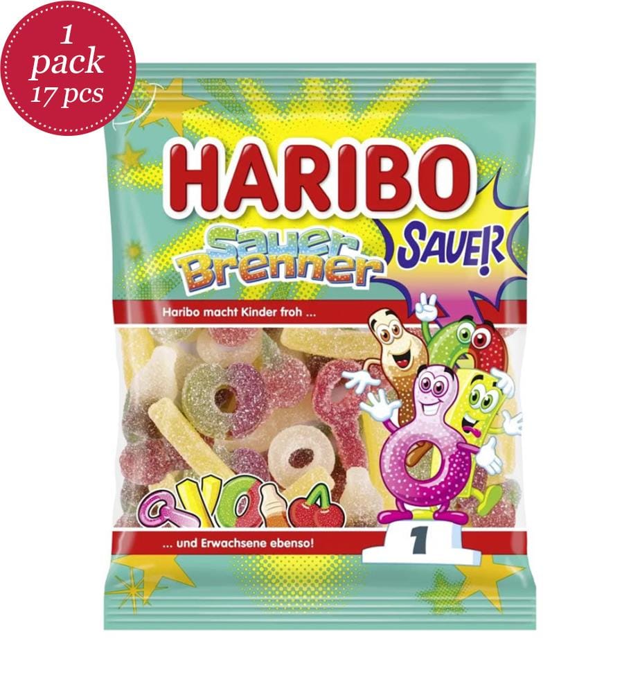 Lot von 17 Haribo Sauer Brenner Beutel - 160g