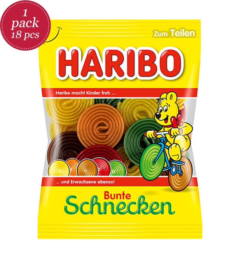 Lot de 18 Haribo Veggie Bunte Schnecken Beutel - 160g