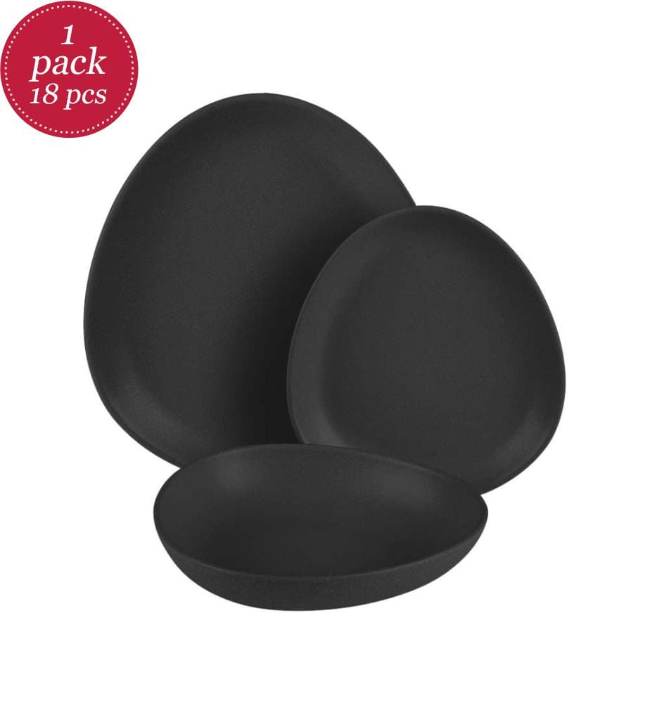 18-teiliges Tellerset, Matte Black Collection