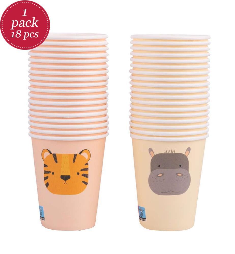 Set of 18 paper cups - 250 ml / Random design