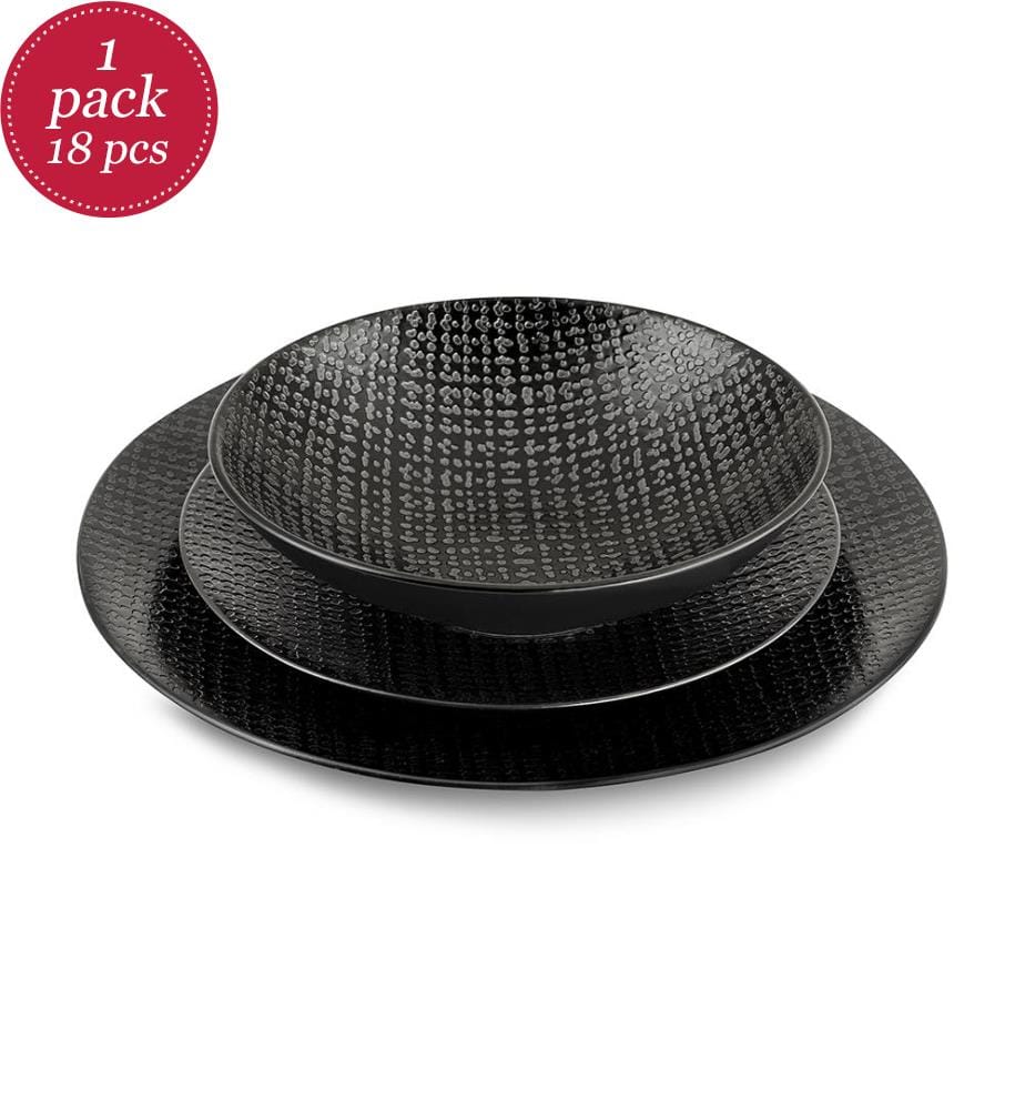 18 Piece Tweed Black Set