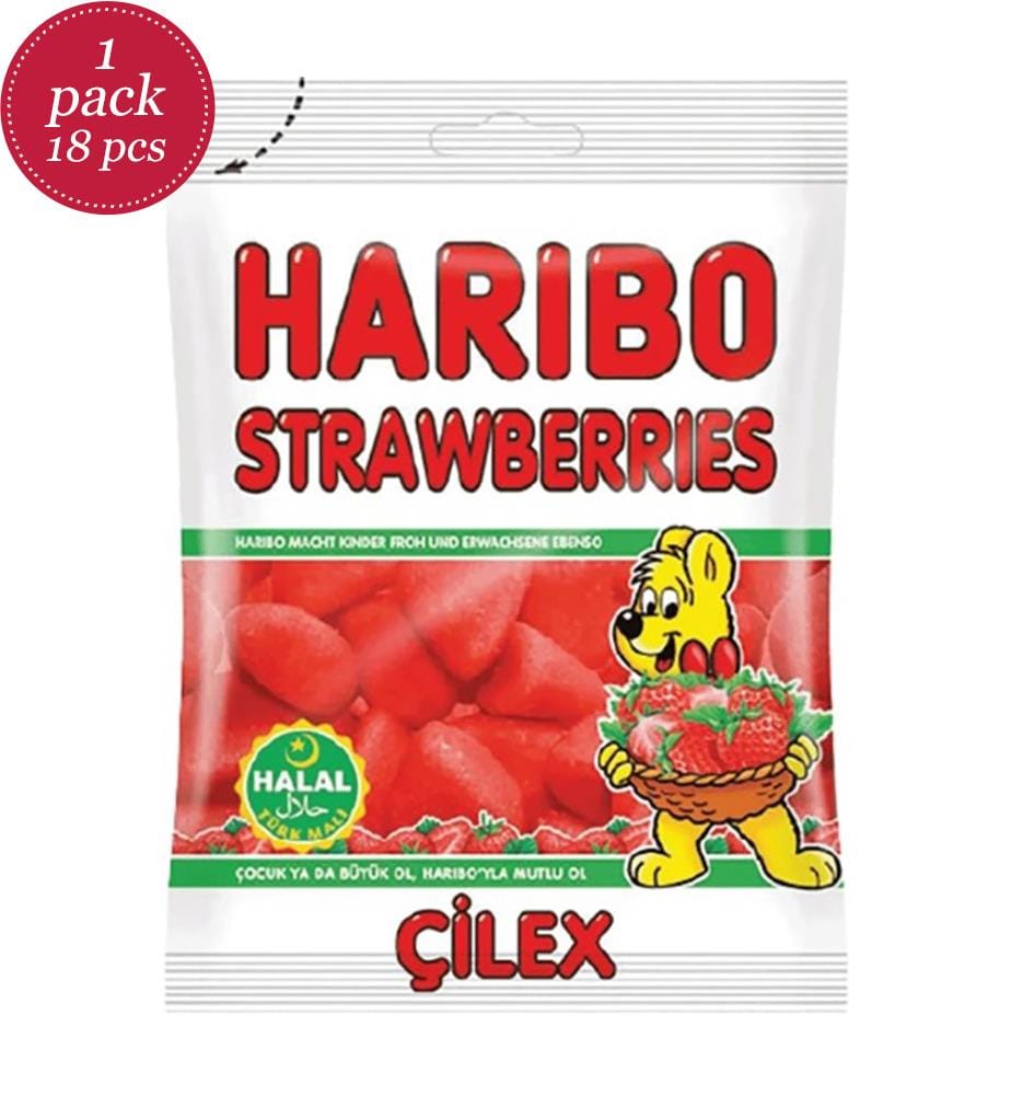 18 x Bonbons HALAL Fraise Primavera Haribo - 80g