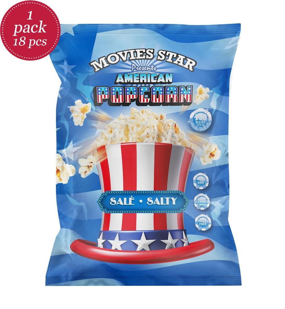 18x Movies Star Sac de sel pour pop-corn - 80g