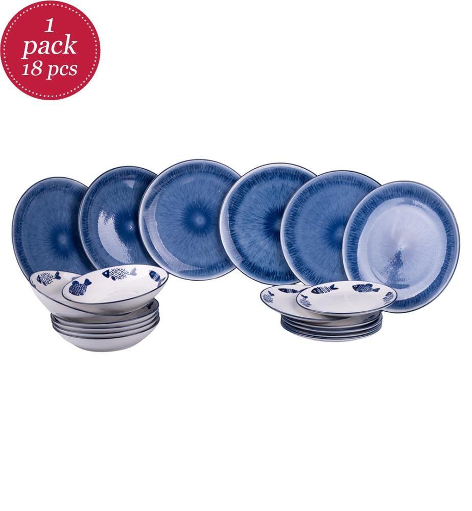 Deep Laguna Dinnerware Set - 18-piece
