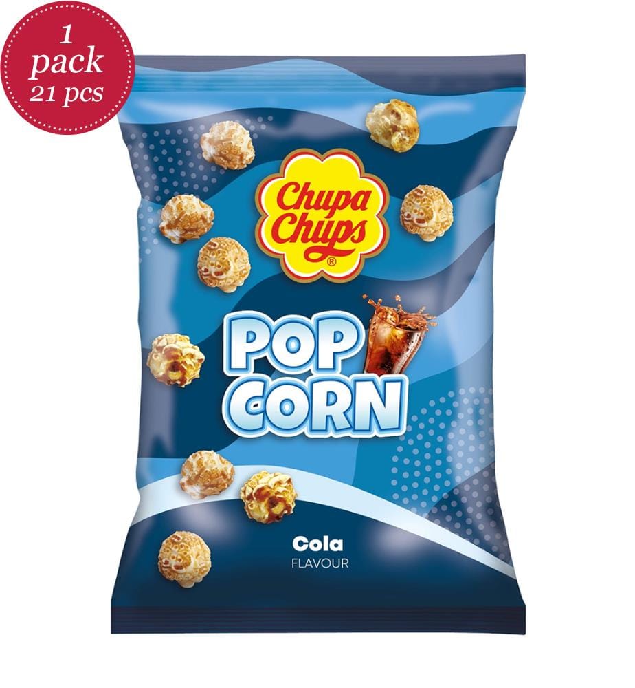 Lot de 21 Chupa Chups Popcorn Cola - 30g