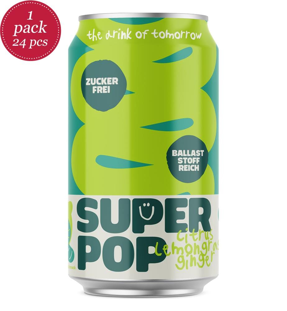 24er-Set prickelnde Getränke Super Pop Zitrus-Limonade-Ingwer - 330ml