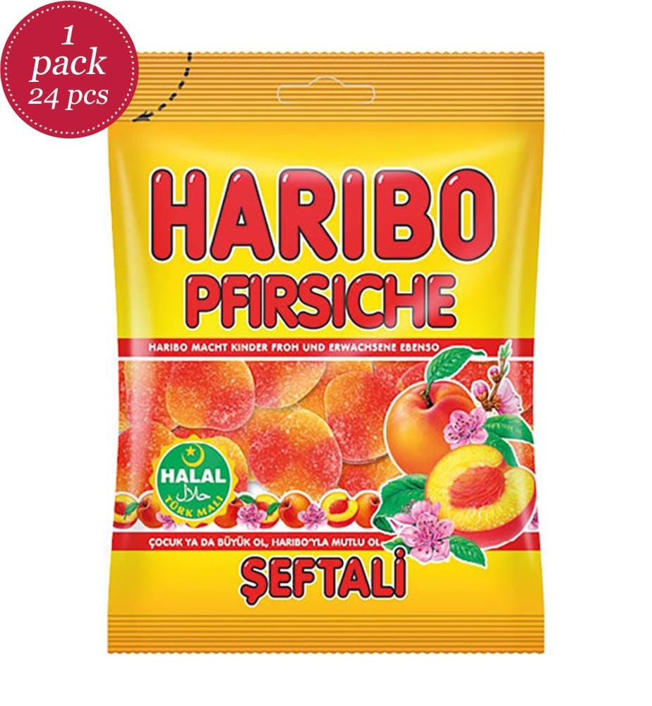 24 x Bonbons HALAL Pêches Haribo - 100g