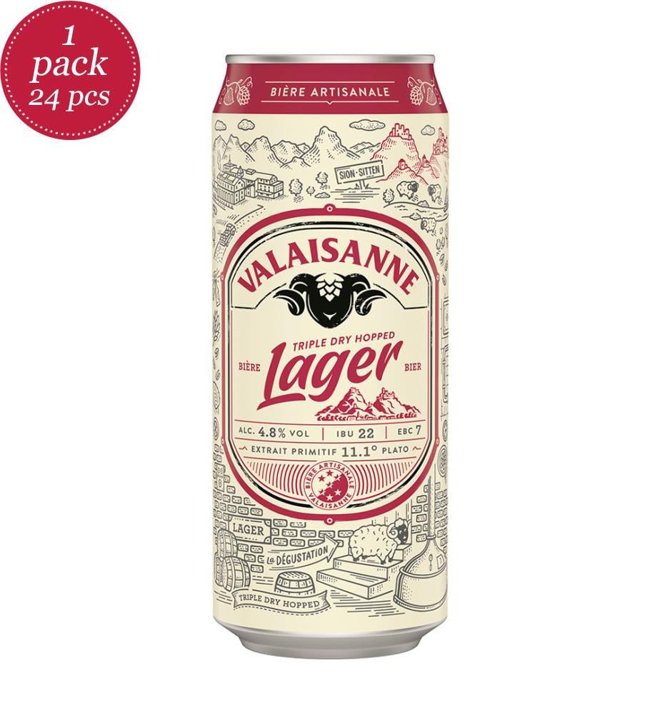 24 x Bière Lager Valaisanne 4.8% - 500ml