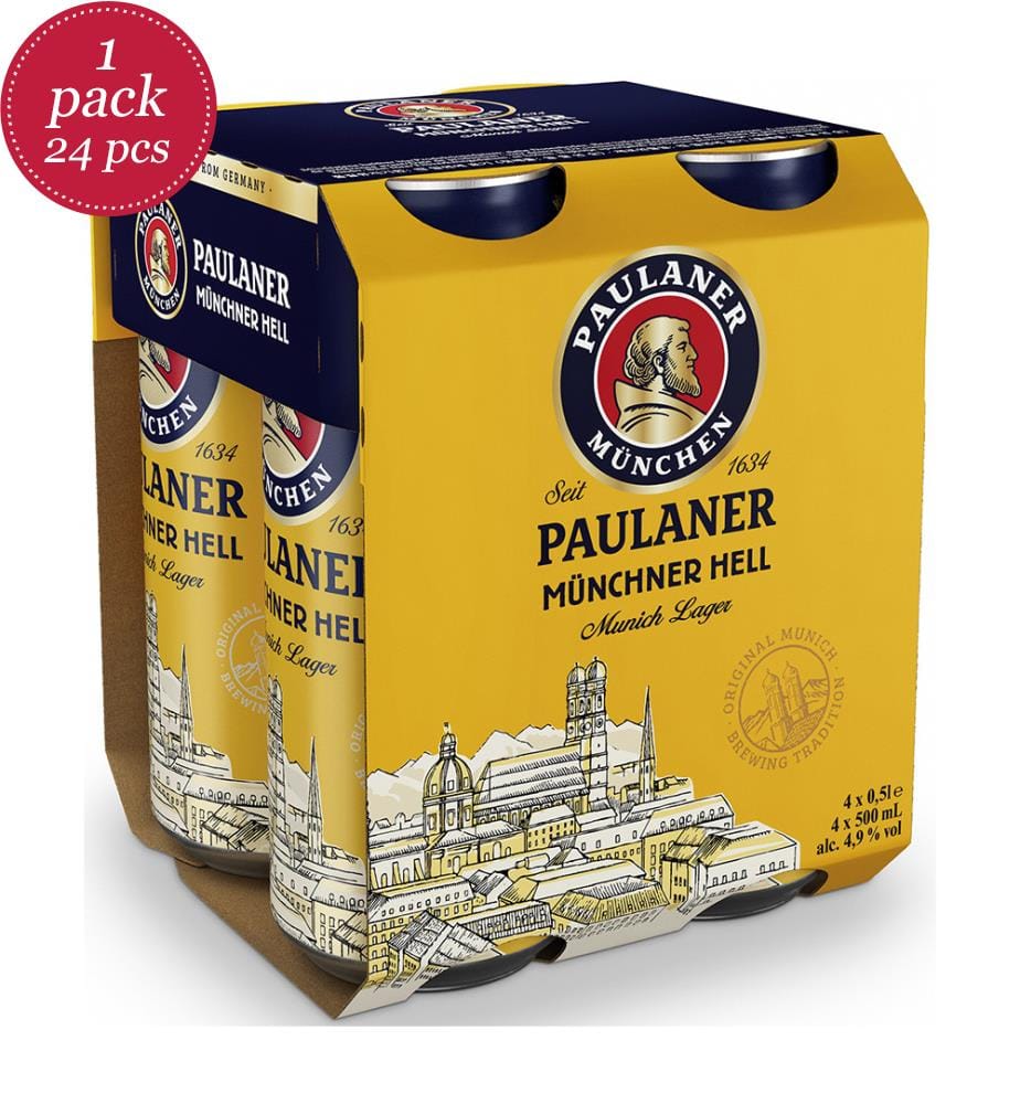 24 x Bière Münchner Hell Paulaner Canette 4.9% - 500ml