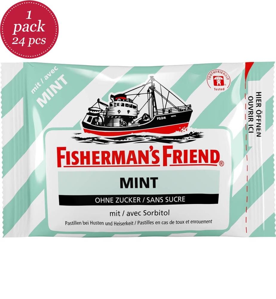 24x Fisherman's Friend Menthe sachet sans sucre - 25g