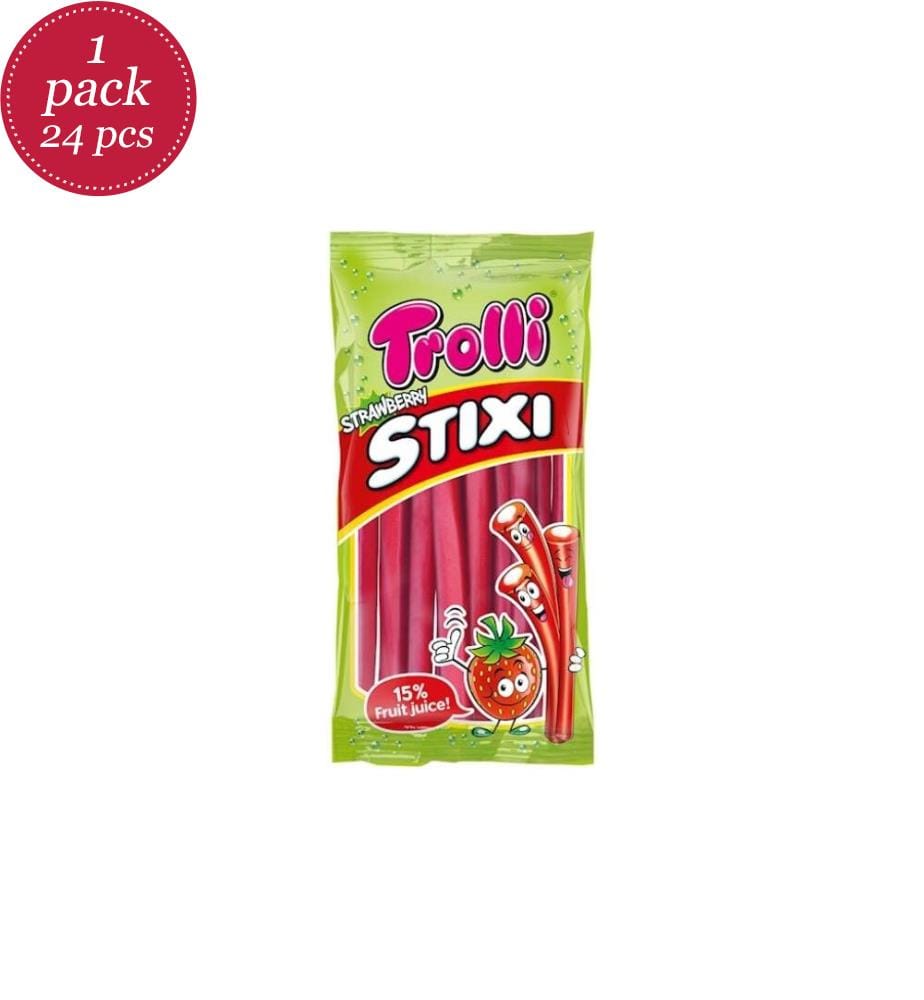 Lot de 24 Trolli Stixi Beutel à la fraise - 85g