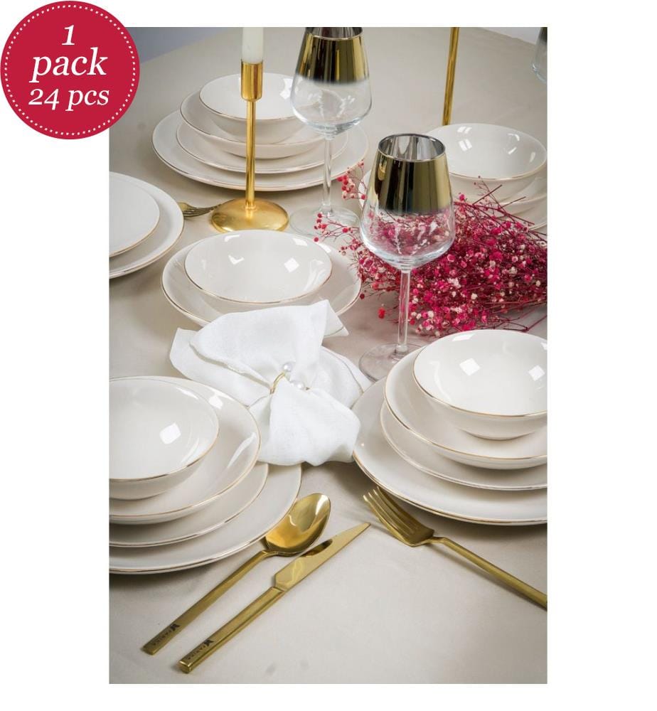 Tischservice (24-teilig) – Weissgold