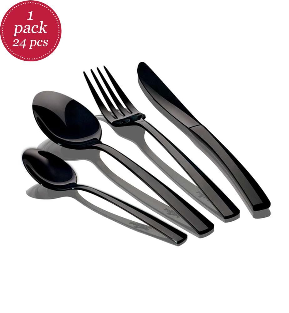 24-teiliges Besteckset Schwarz