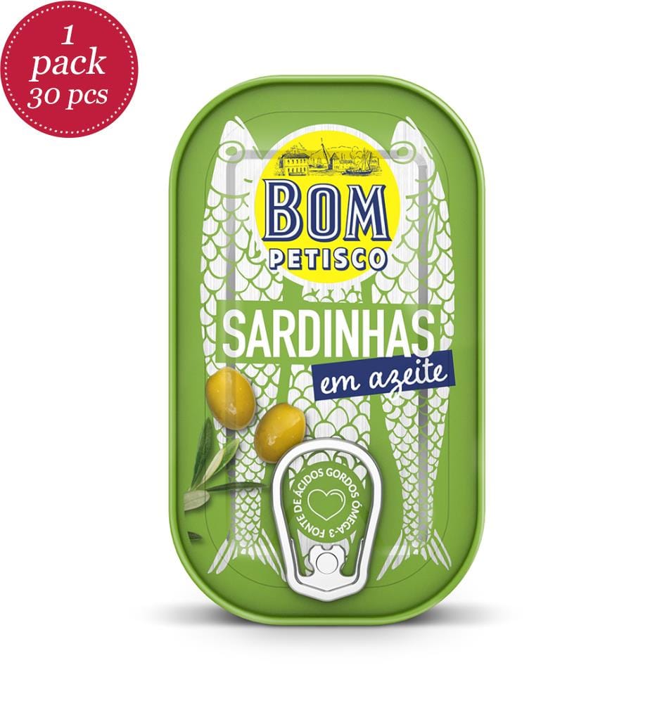 Bom Petisco Sardines à l'huile d'olive en boîte - 120 g