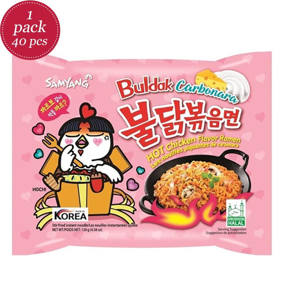 40x Samyang Buldak Hot Chicken Ramen Carbonara paquet de 5 - 130g - HALAL