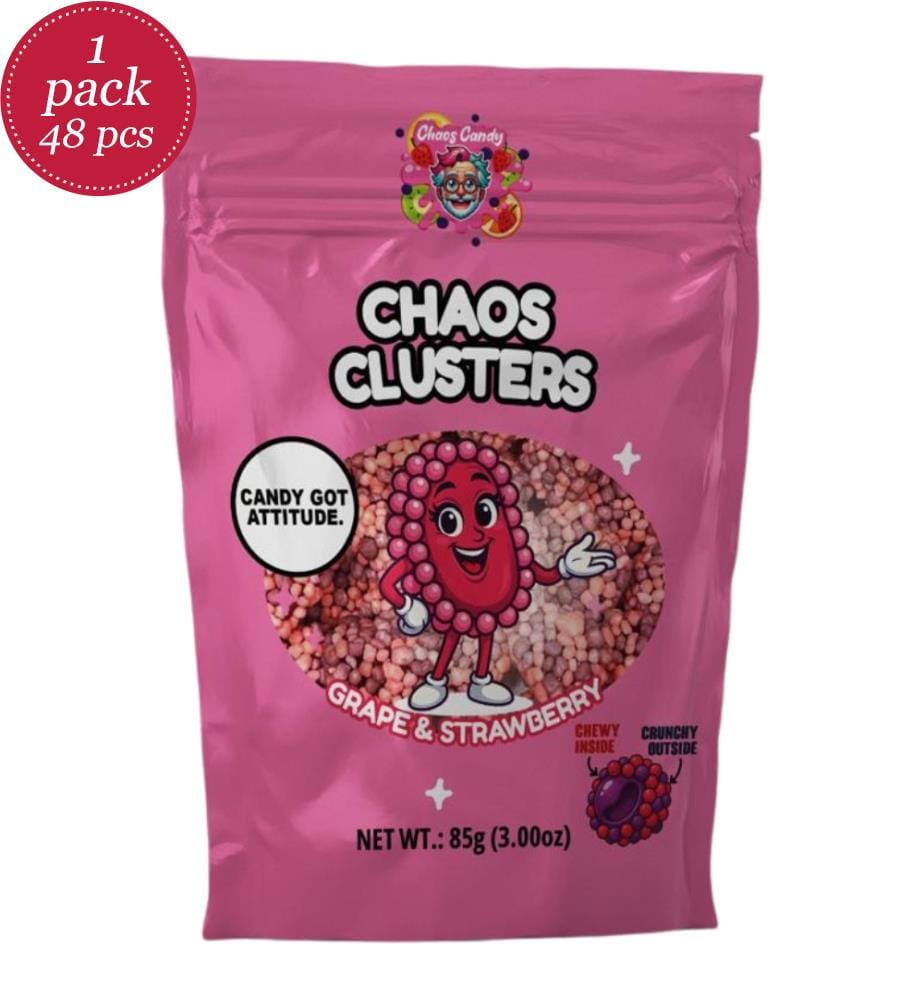 48x Chaos Clusters Grape Strawberry sachet - 85g