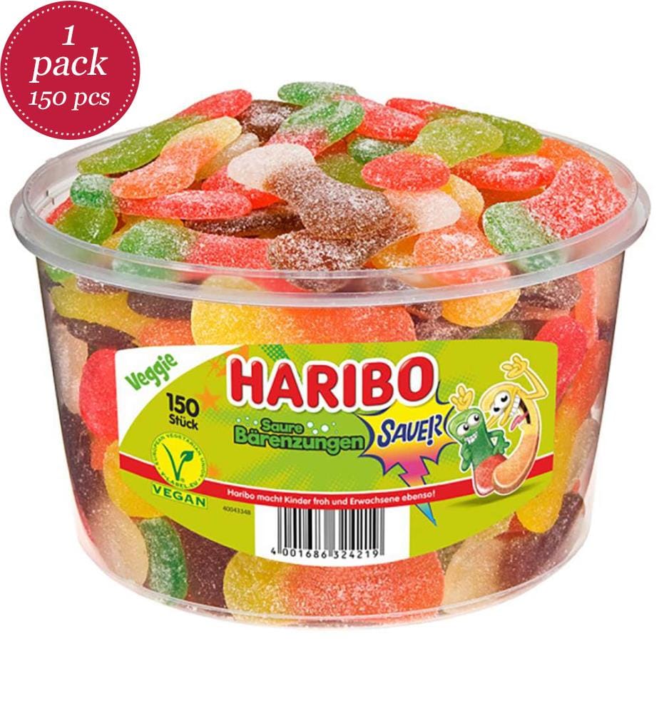 150x Haribo langue d'ours acidulée boîte - 9g