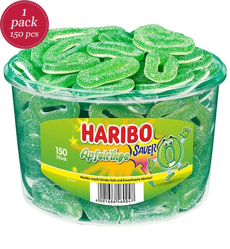 150x Haribo Saure Apfelringe Dose - 1200g