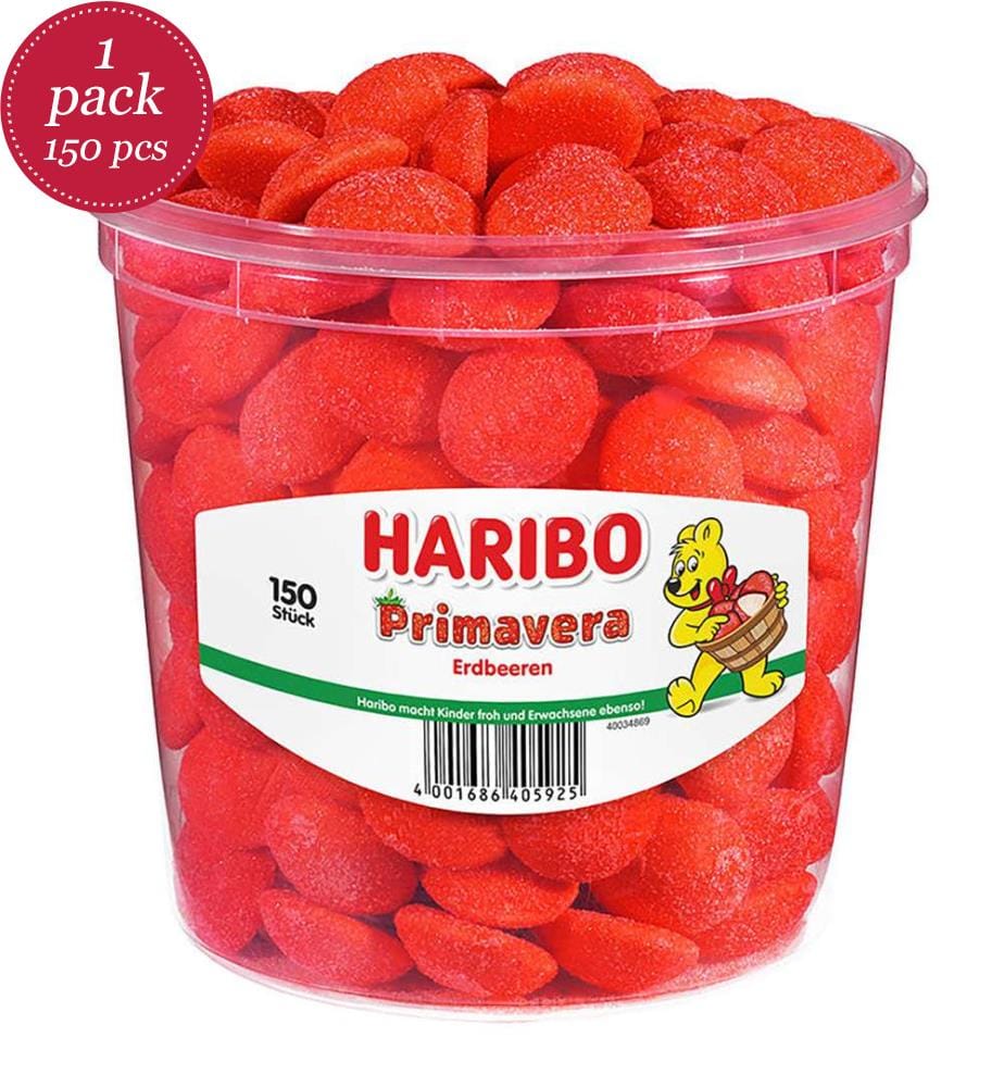 150x Haribo Primavera Fraise Boîte - 1050g