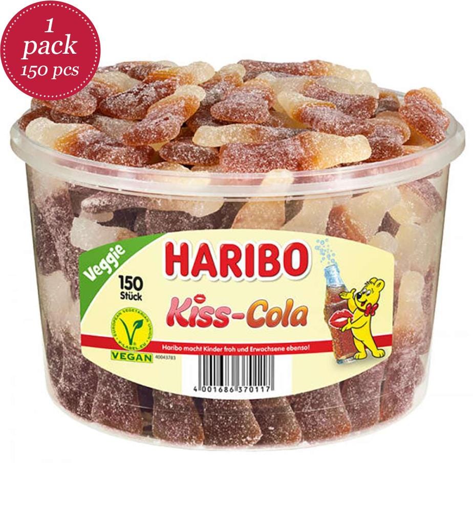 150x Haribo Kiss-Cola - 9g