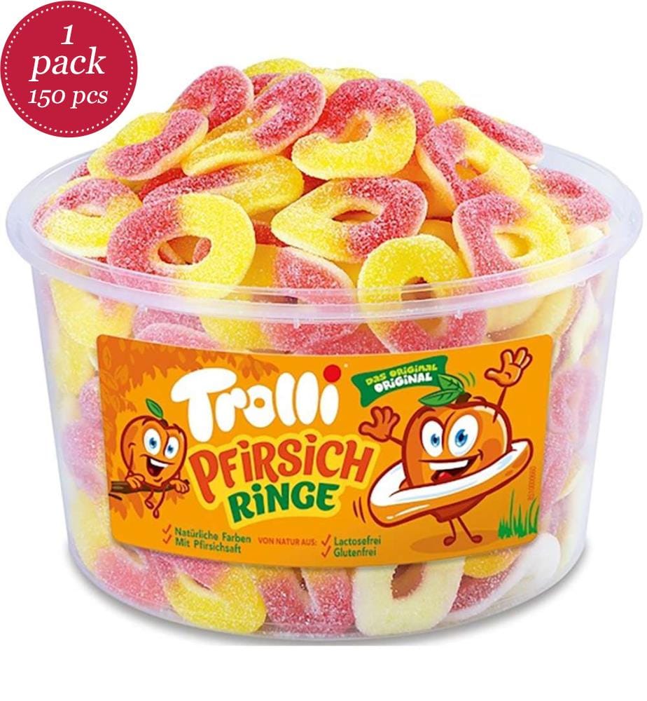 150x Trolli Dose Pfirsichringee - 8g
