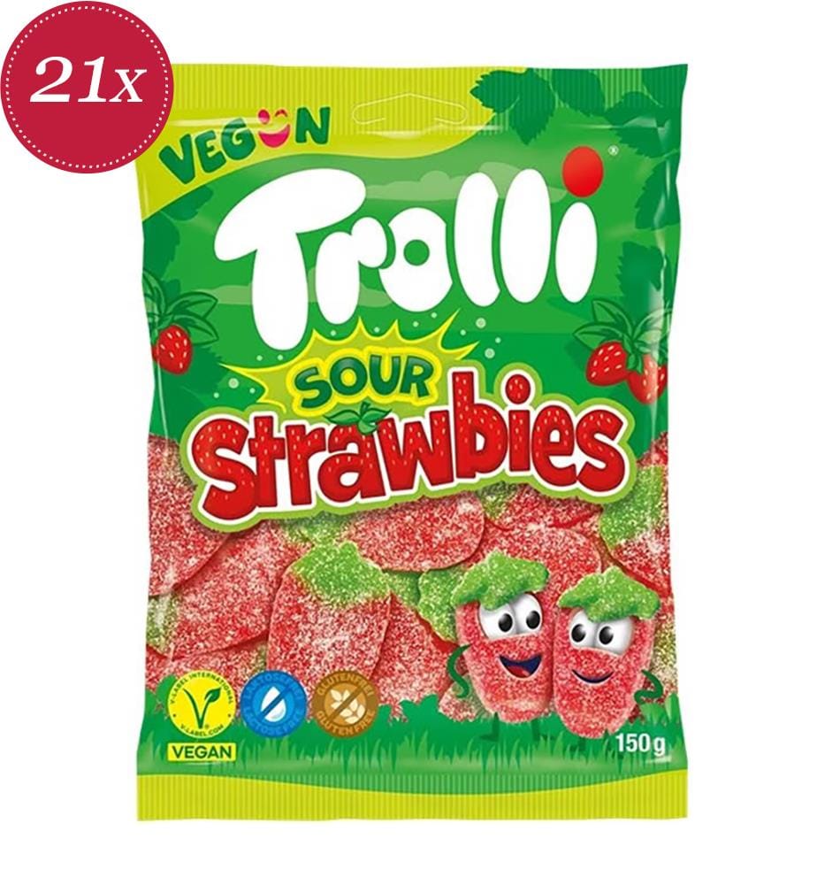 21 Trolli Saure Strawbies Beutel - 150g